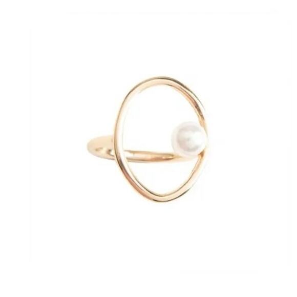 New Plunder "Harper Kate" Gold with Pearl Accent Ring (8) - Picture 4 of 6